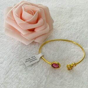 TALIA NWT Gold Crystal Cuff Bracelet with Pink & Clear Crystals